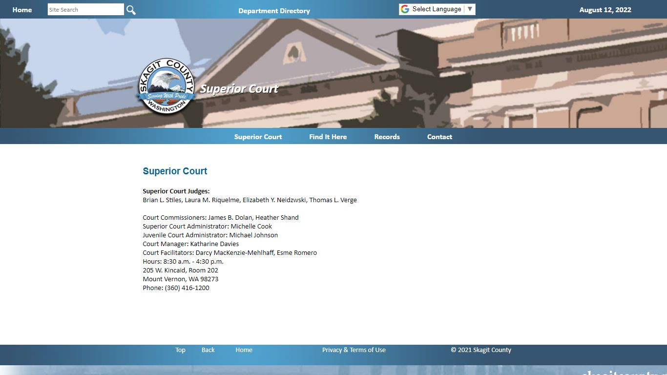 Superior Court - Skagit County, Washington