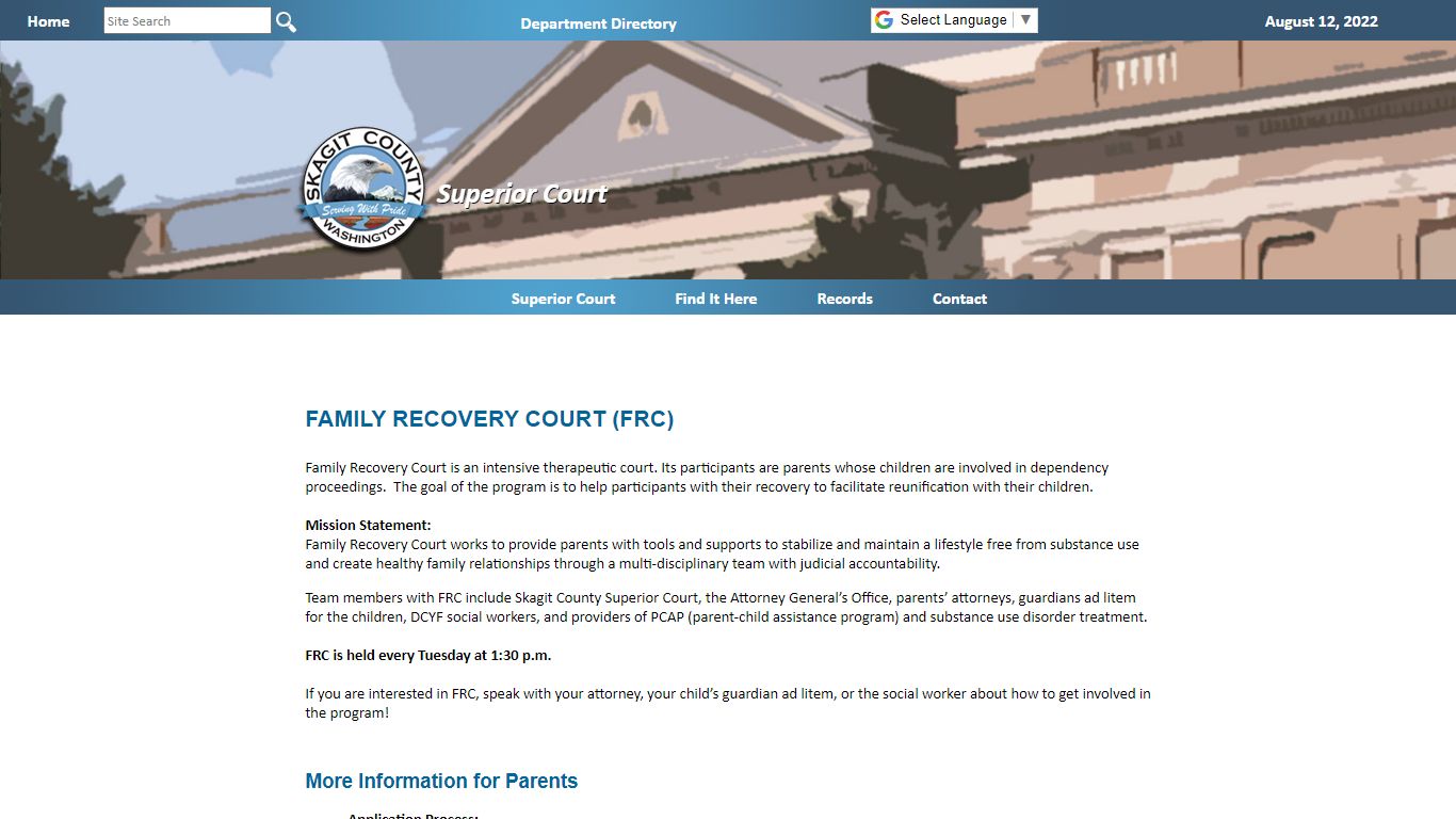 SKAGIT COUNTY SUPERIOR COURT’S FAMILY TREATMENT COURT (FTC)